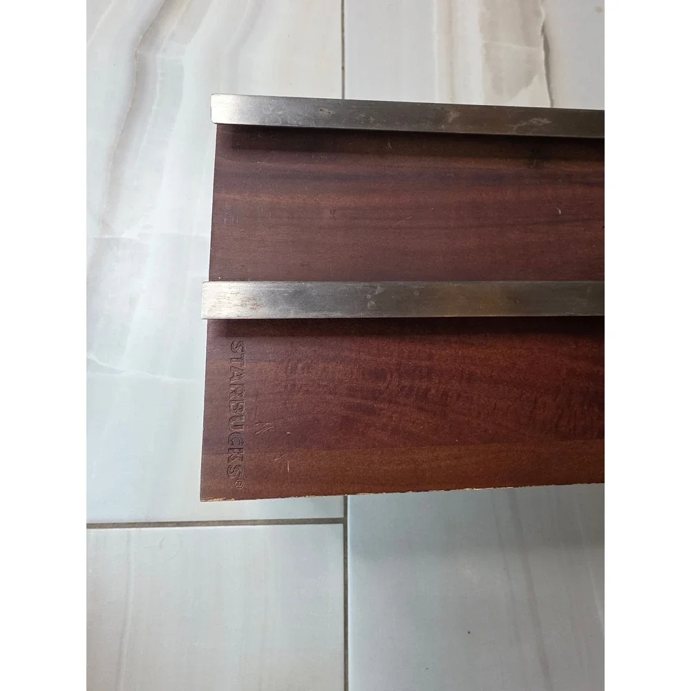 Starbucks Coffee Pod Drawer Organizer Wood Top Metal Storage 12 Capacity A2‎